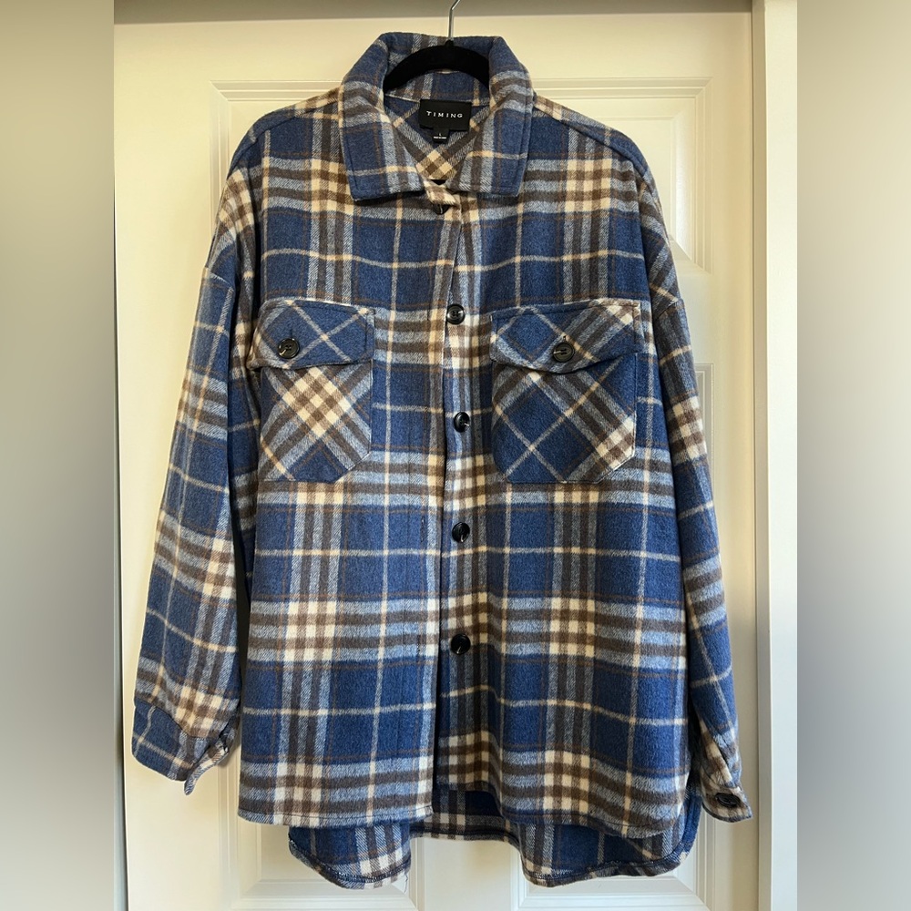 Timing Oversized Flannel Shacket - image 1